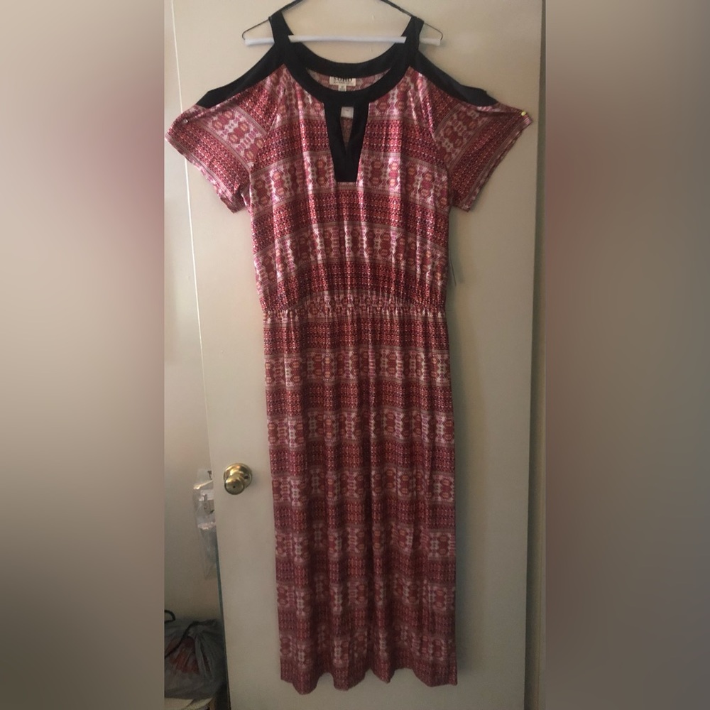 Maxi Dress by Soho Apparel Red/White Size 2X
